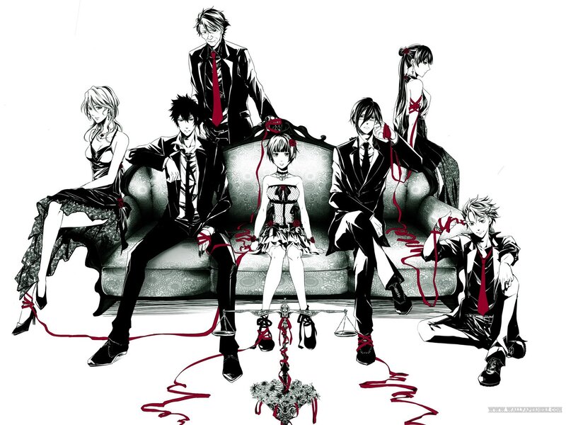Anime Characters on a Couch — Black