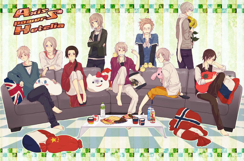Anime Characters on a Couch — Green