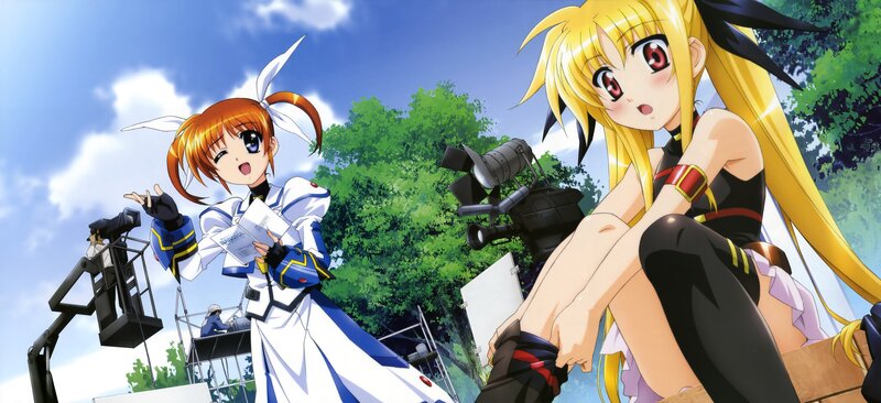 Anime characters on a film set