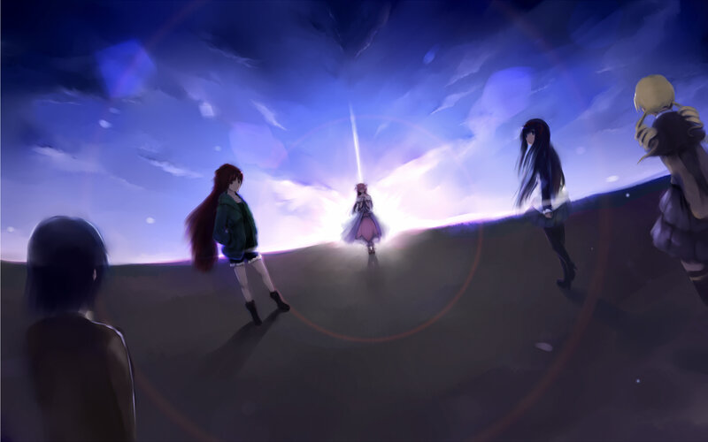 Anime Characters on a Hill — Blue