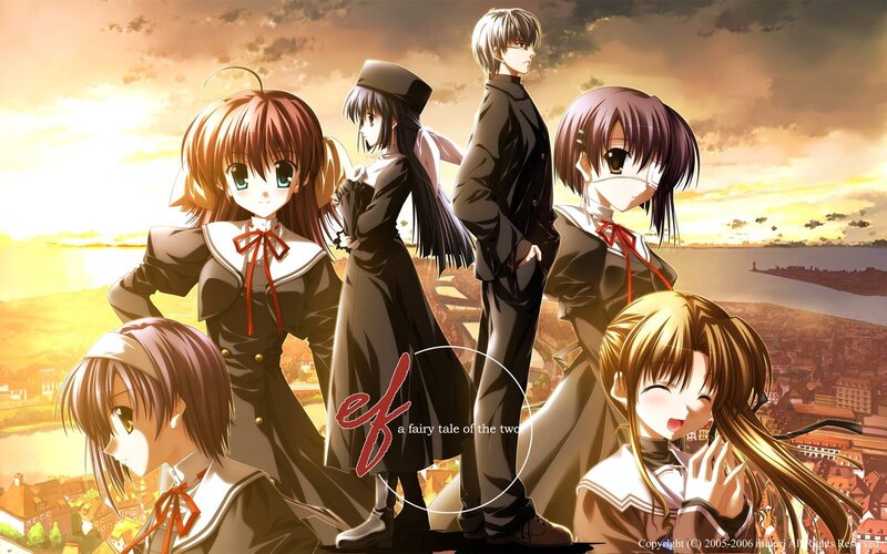 Anime Characters on a Hill — Orange, Dramatic