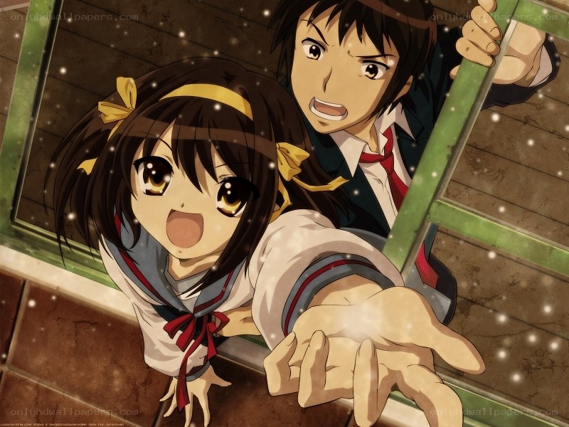 Anime characters on a ladder