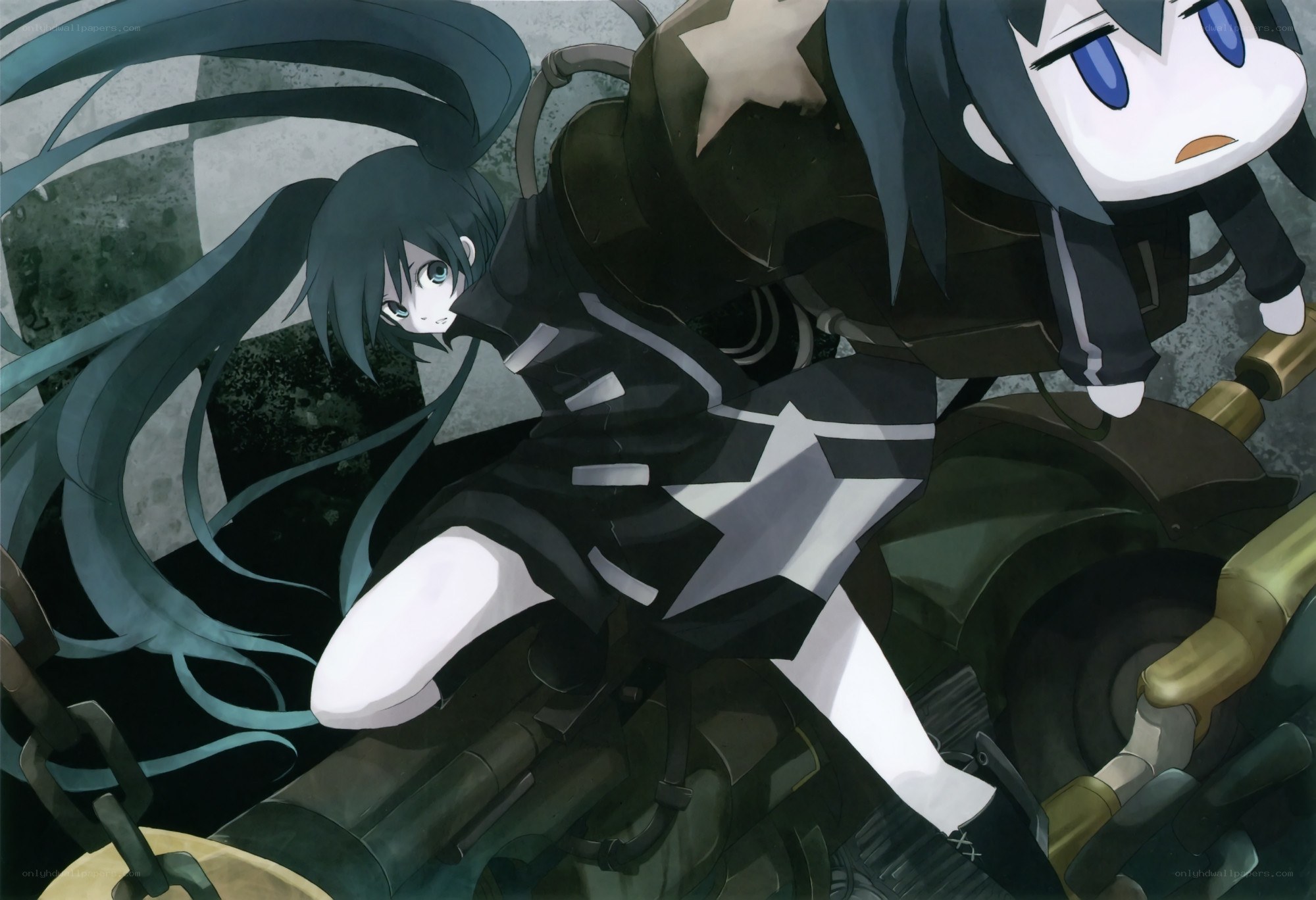 anime characters on a mech