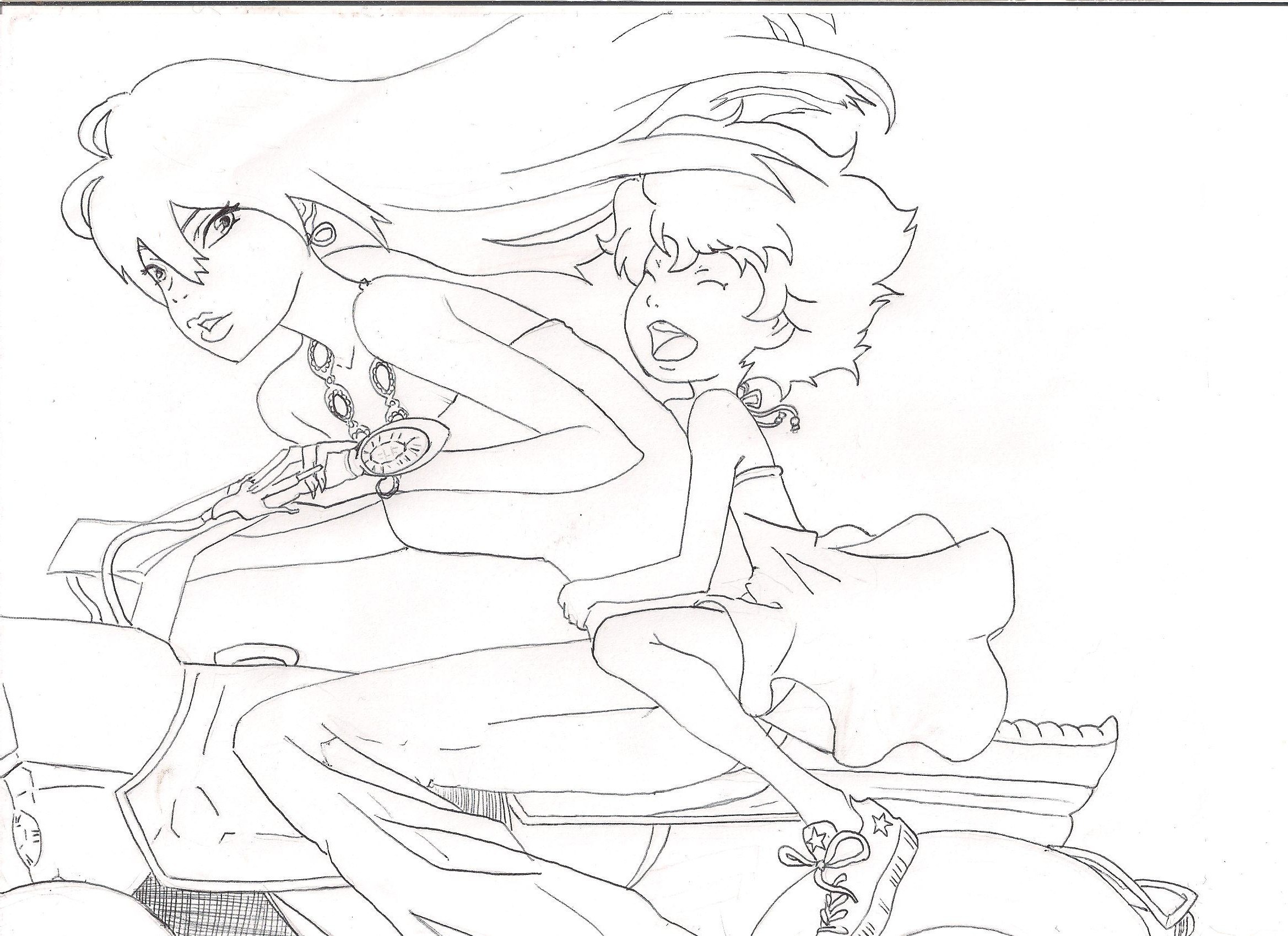 anime characters on a motorcycle