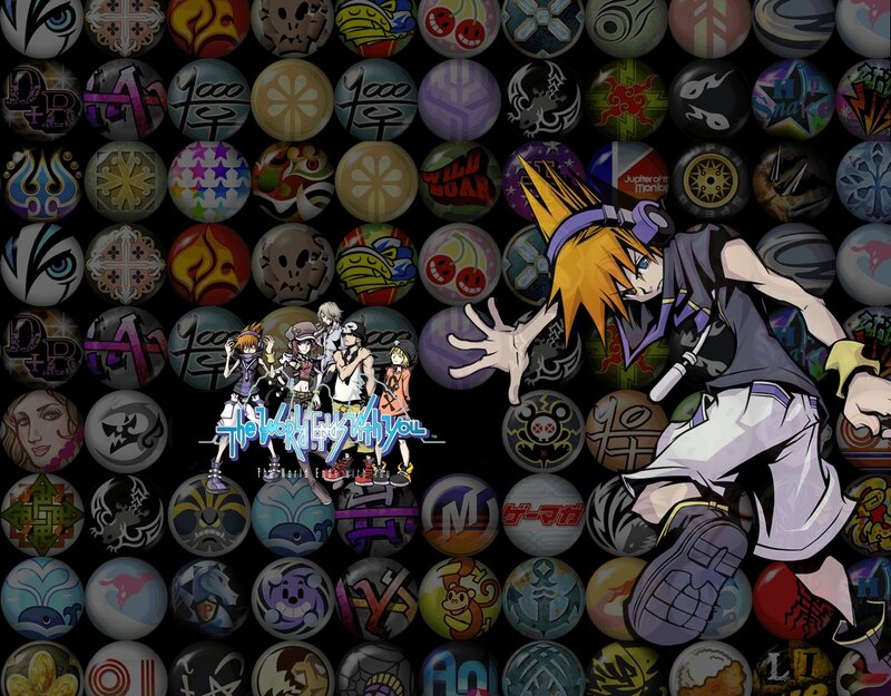 Anime Characters on a Patterned Background