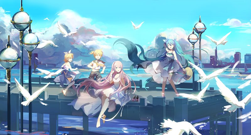 Anime Characters on a Pier