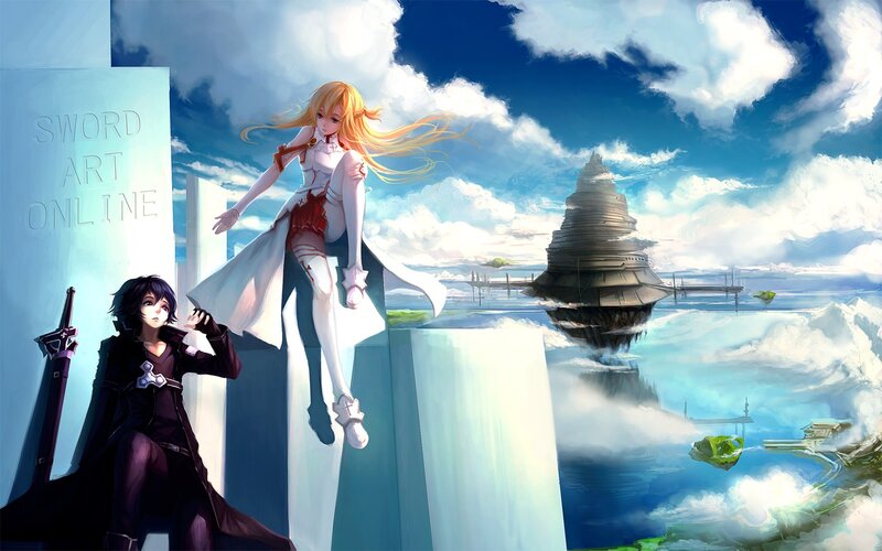 Anime Characters on a Platform — Blue