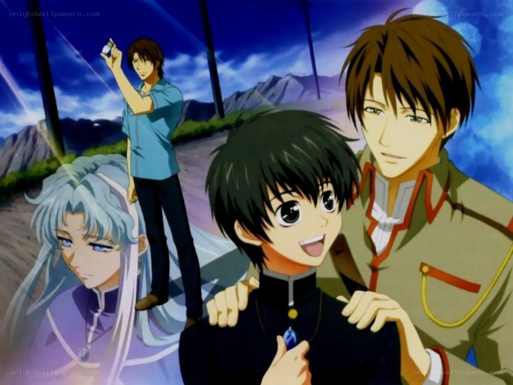 anime characters on a road