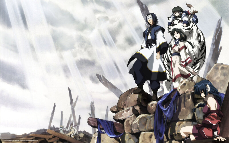anime characters on a rocky cliff