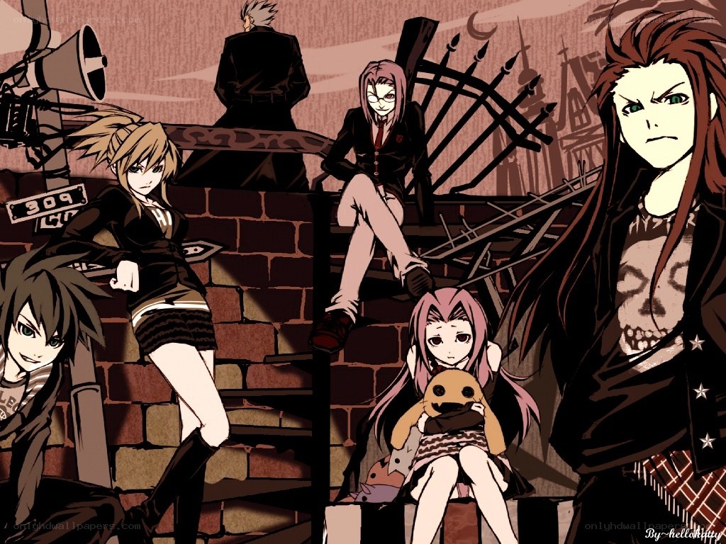 anime characters on a rooftop