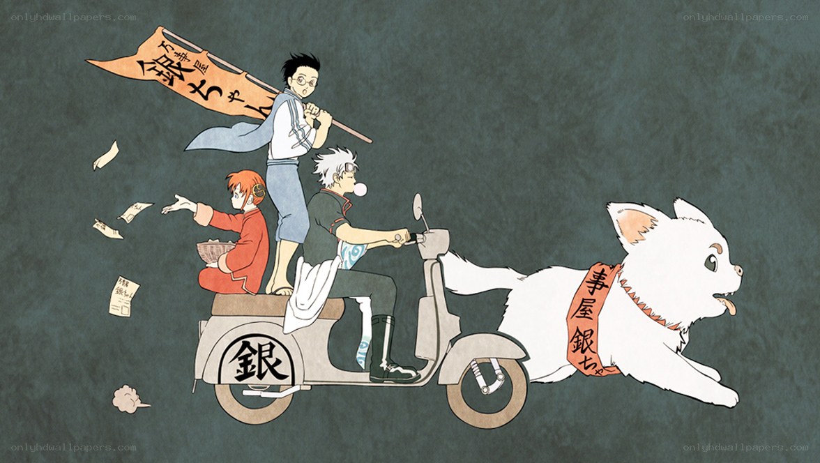 Anime characters on a scooter