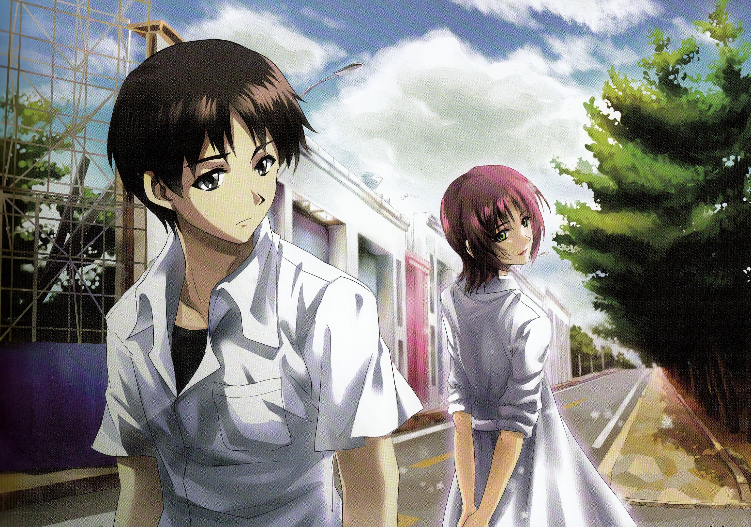 Anime characters on a street