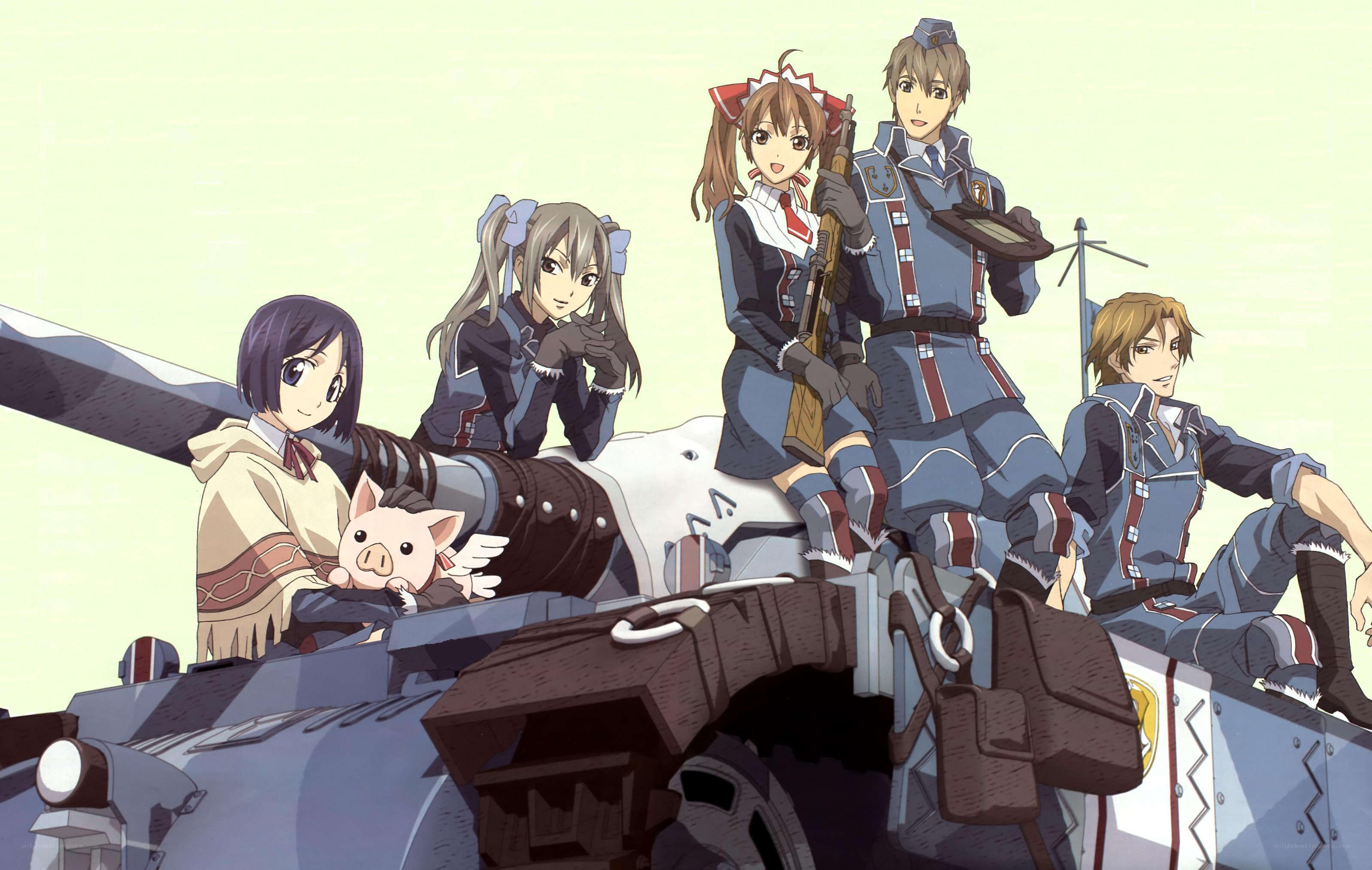 anime characters on a tank