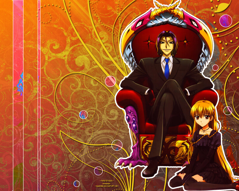 Anime characters on a throne