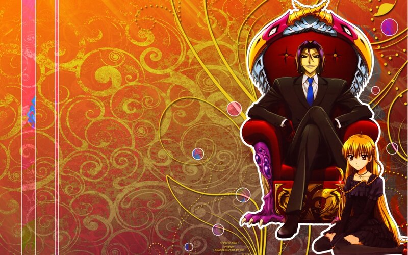 Anime characters on a throne