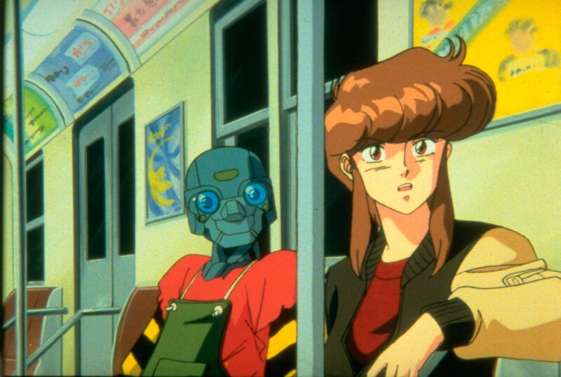 Anime characters on a train