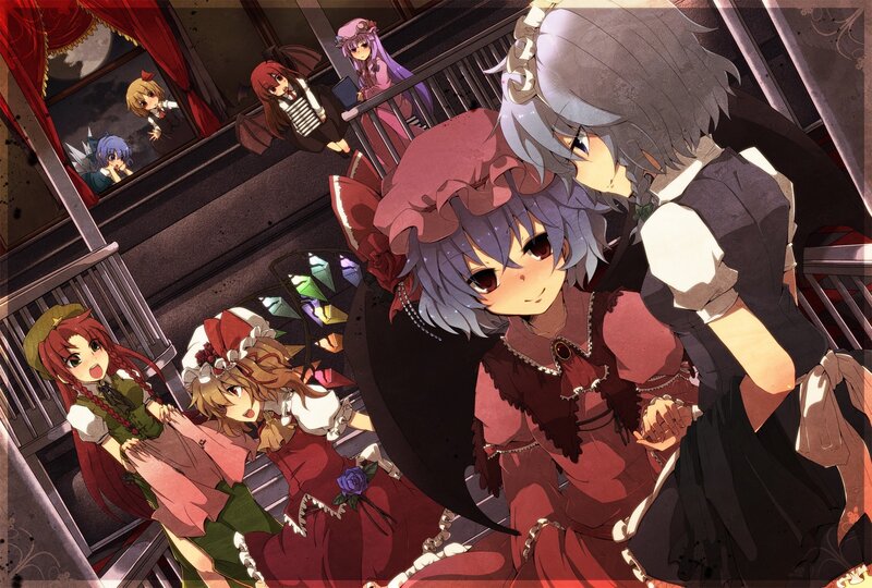 Anime characters on a train