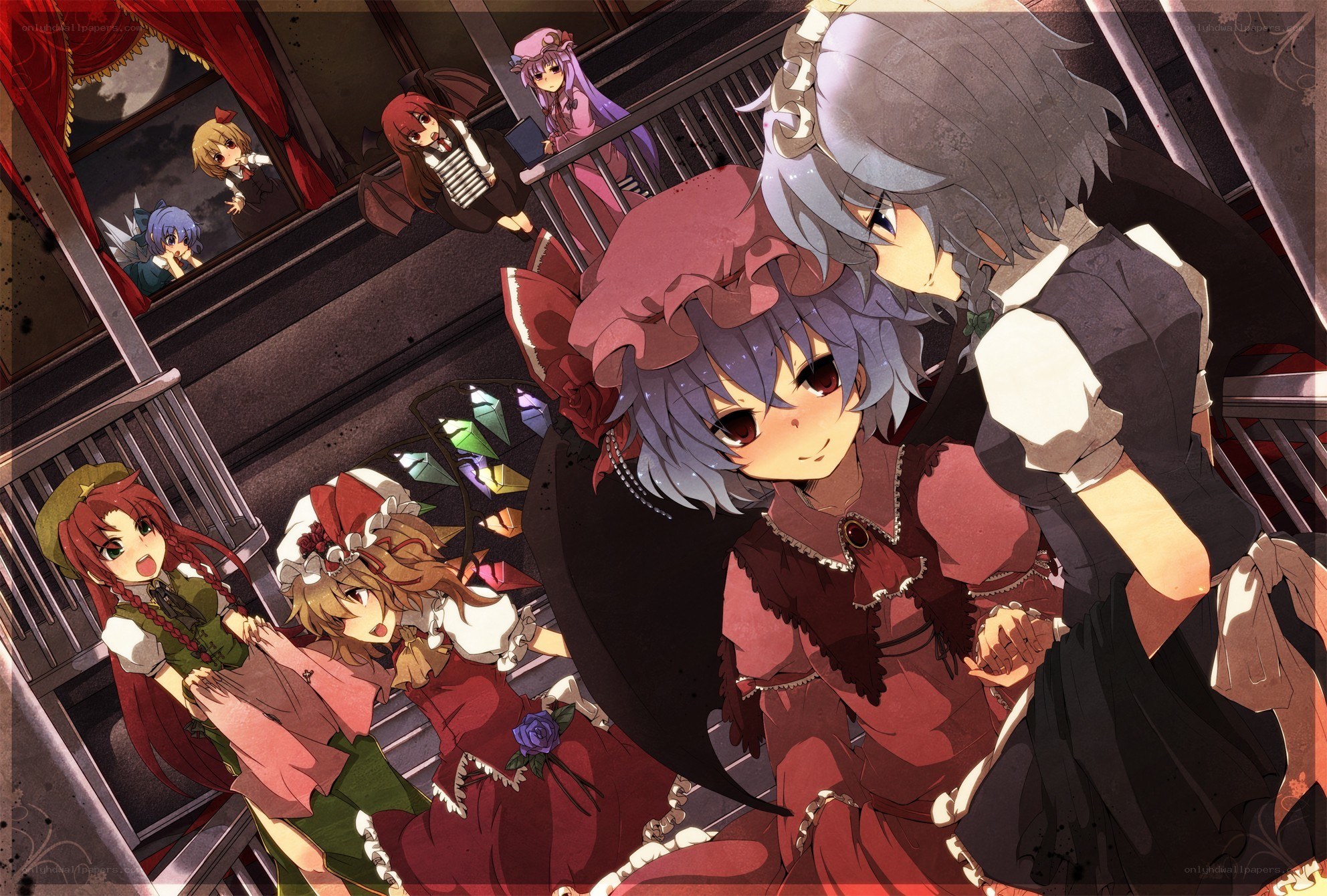 Anime characters on a train