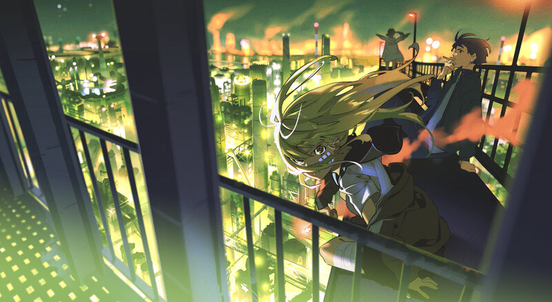 Anime Characters on Balcony — Green