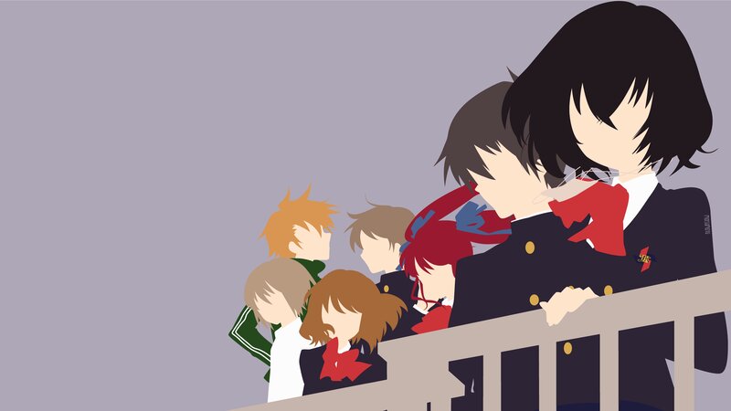 Anime Characters on Balcony — Purple