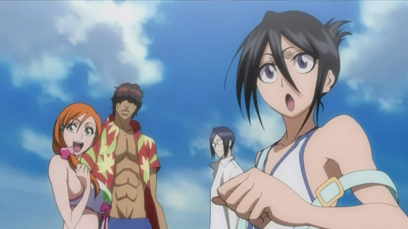 Anime Characters on Beach — Blue, Bright, Casual