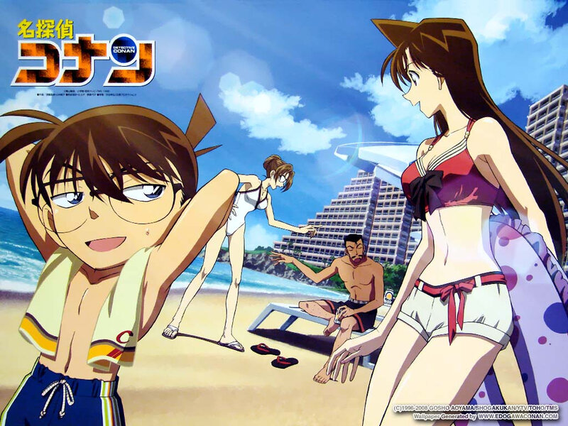 Anime Characters on Beach — Blue, Relaxed