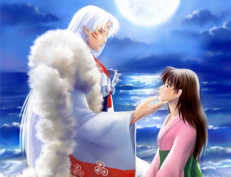Anime Characters on Beach — Blue