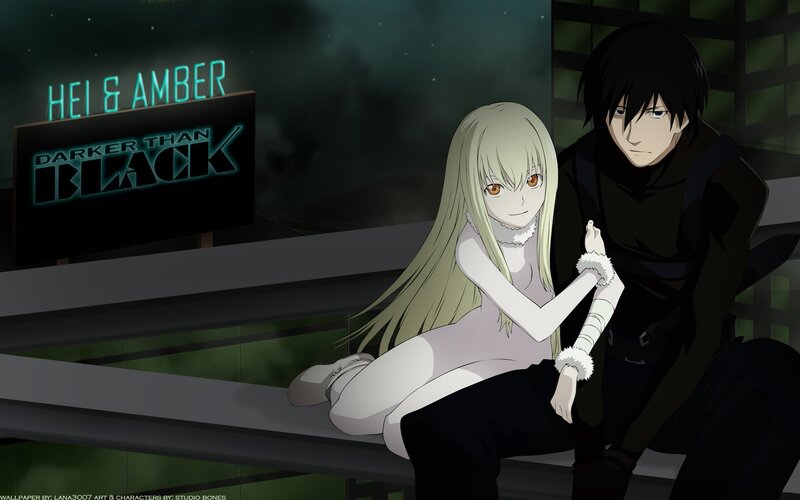 Anime Characters on Bench — Black