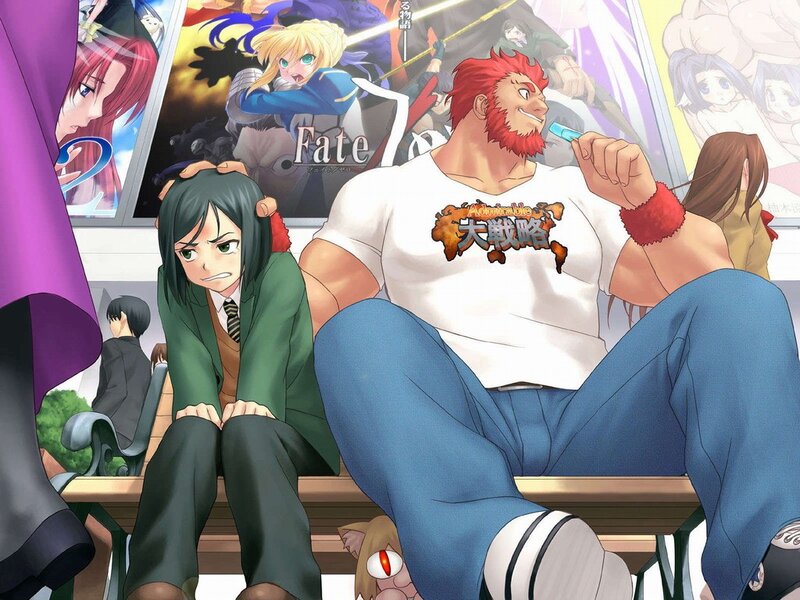 Anime Characters on Bench — Green, Casual