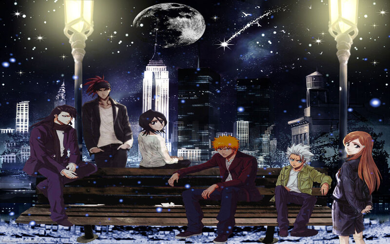 Anime Characters on Bench