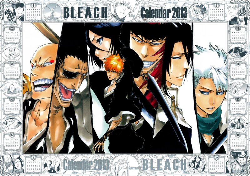 Anime Characters on Calendar — Black, Dramatic