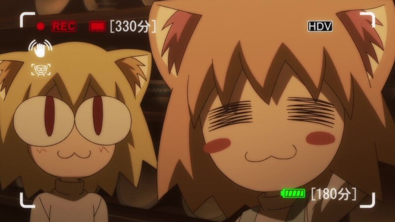 Anime characters on camera viewfinder