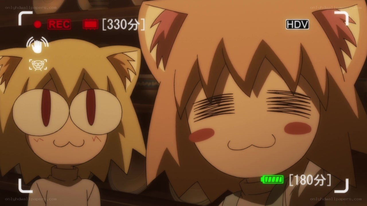 Anime characters on camera viewfinder