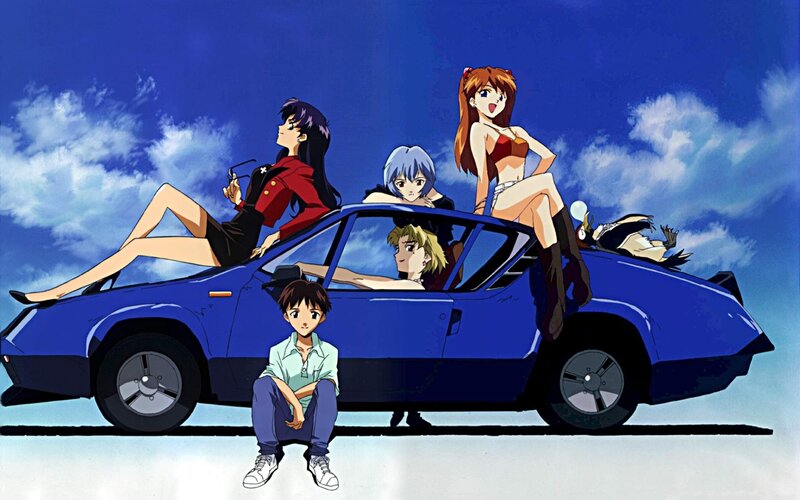 Anime Characters on Car — Blue