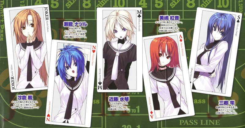 Anime Characters on Cards — Blue, Dramatic
