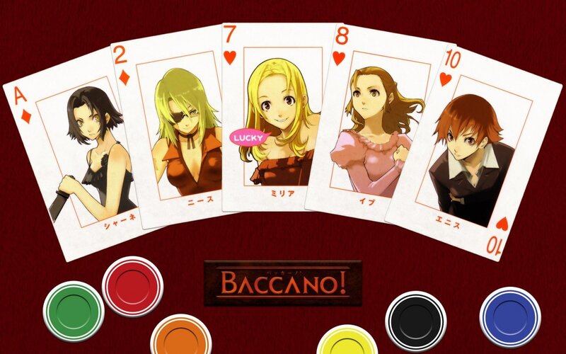 Anime Characters on Cards — Red, Dramatic