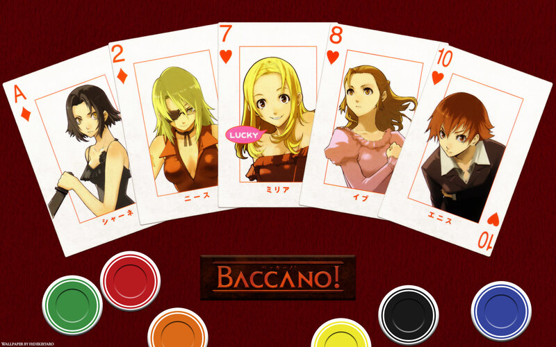 Anime Characters on Cards — Red