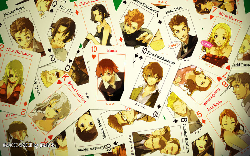 Anime Characters on Cards — White