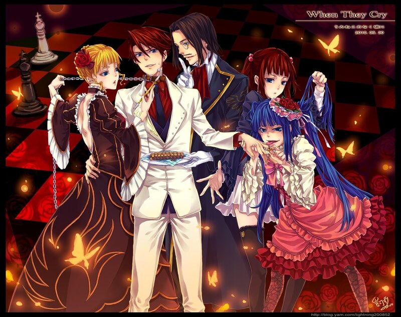 anime characters on chessboard