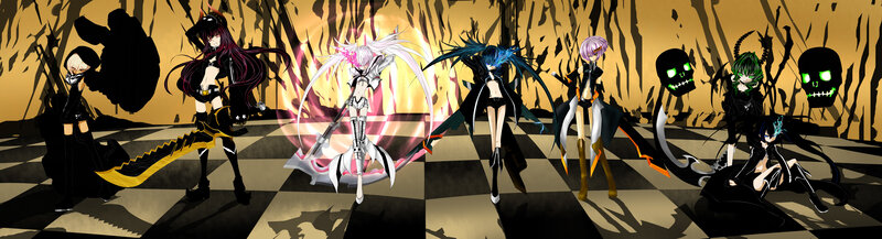 Anime Characters on Chessboard — Black