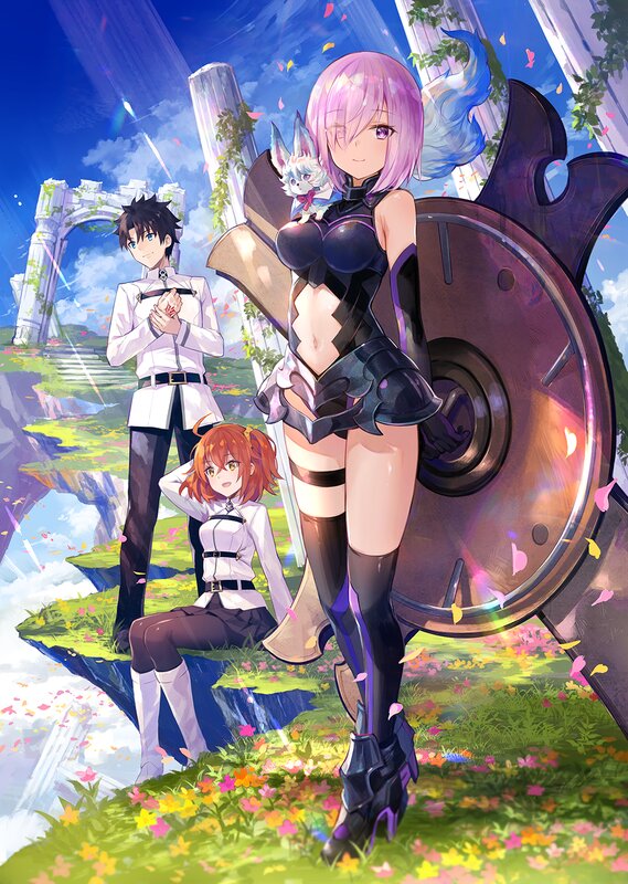 Anime Characters on Cliff — Purple, Serene