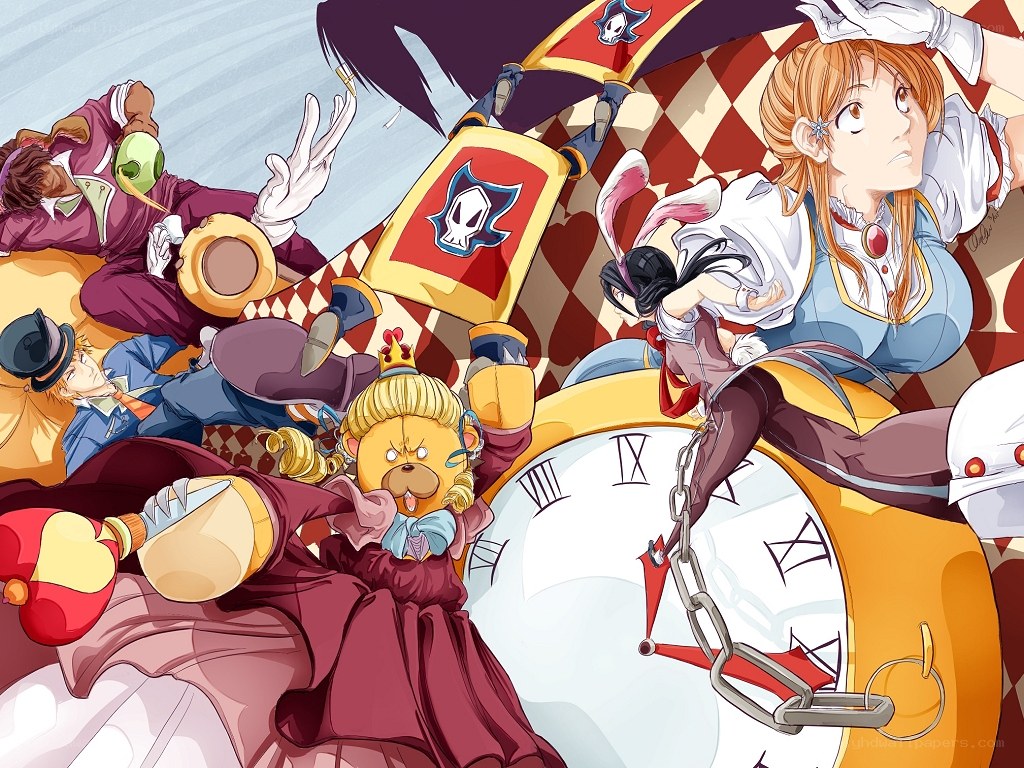 anime characters on clock