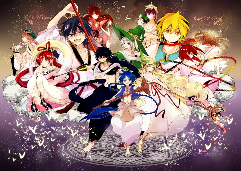 Anime Characters on Clouds