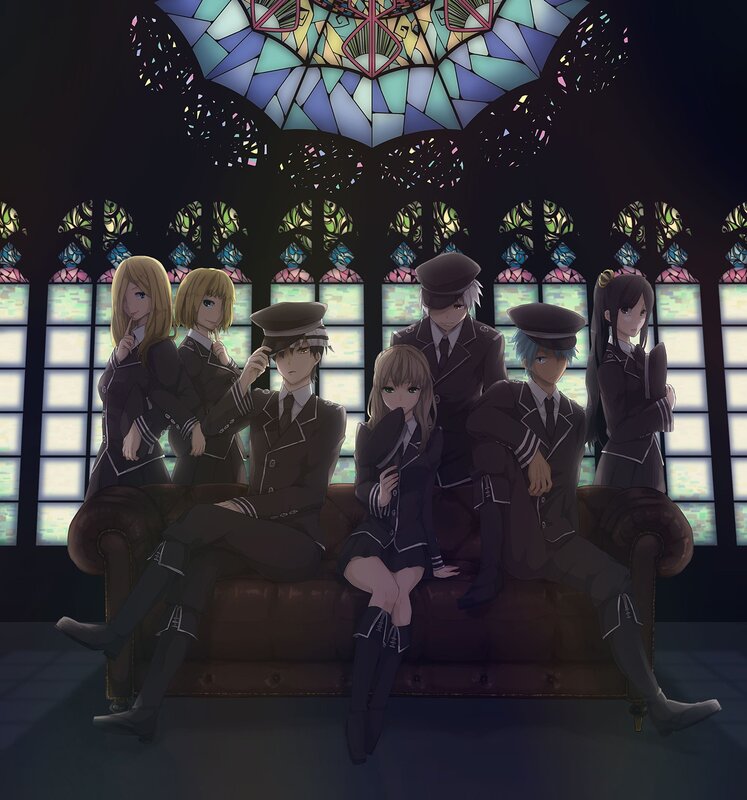 Anime Characters on Couch — Black, Dramatic
