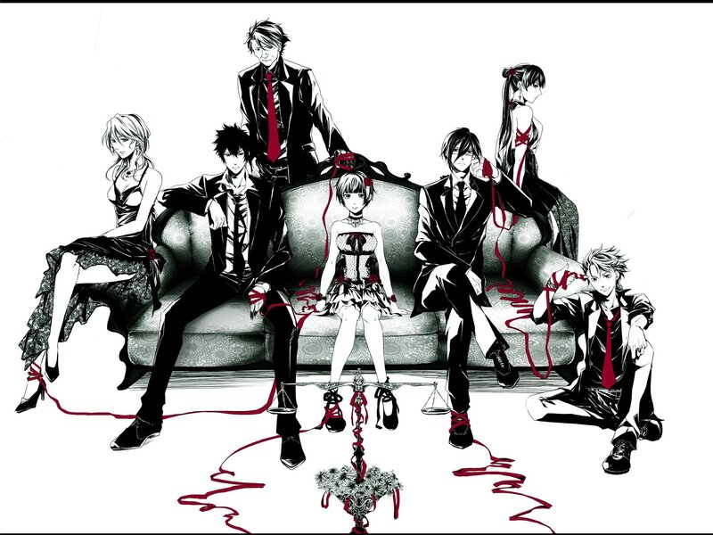 Anime Characters on Couch — Black