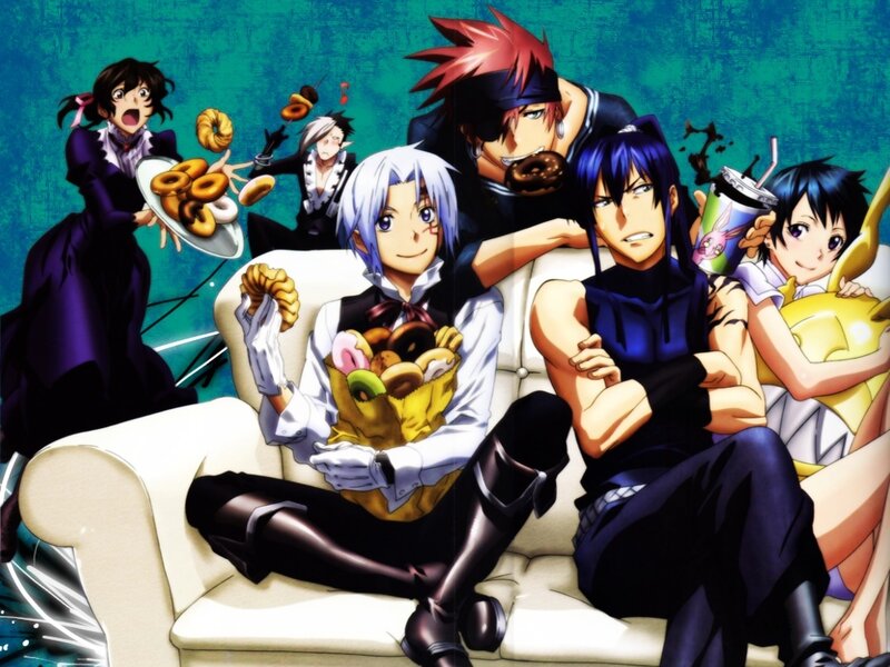 Anime Characters on Couch — Blue