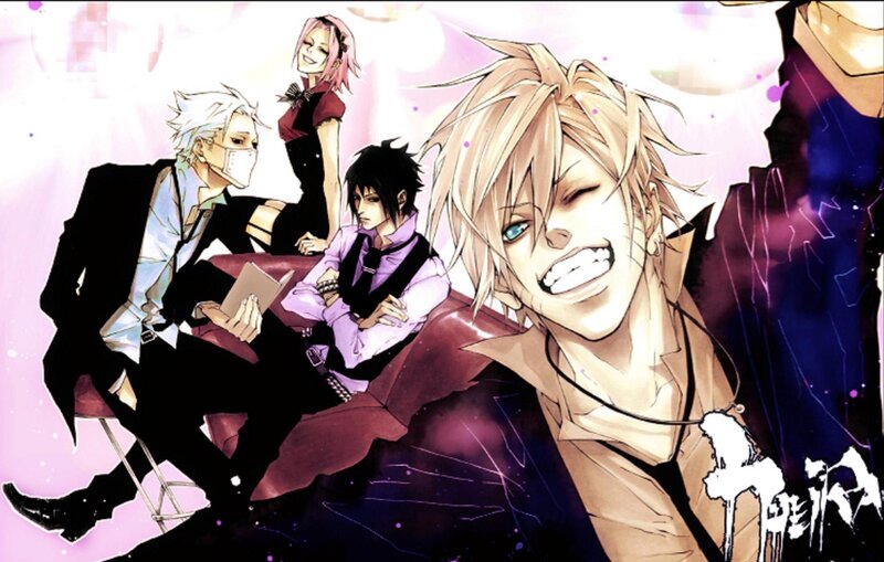 Anime Characters on Couch — Purple, Dramatic