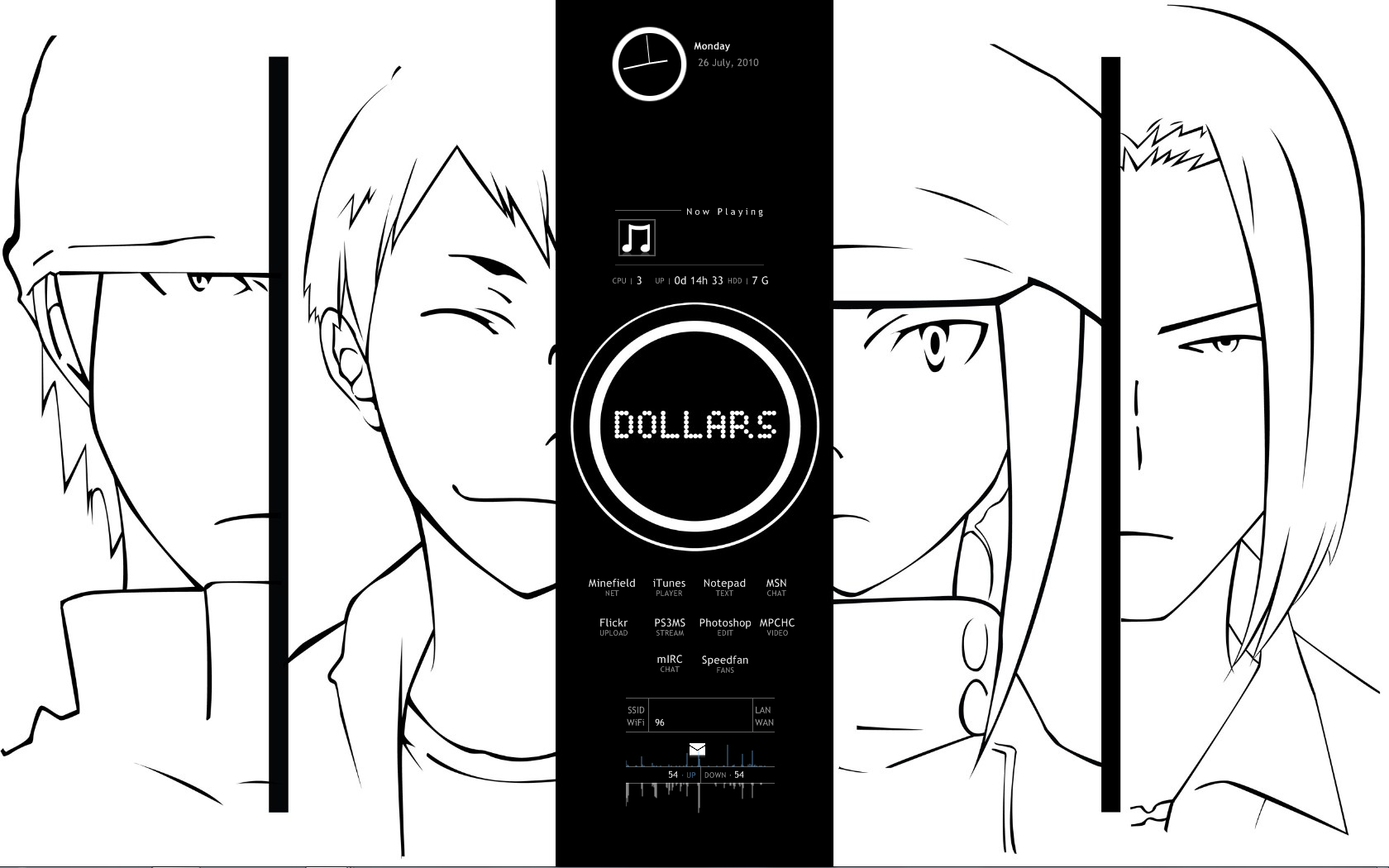 Anime characters on desktop