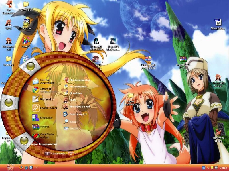 Anime Characters on Desktop — Blue