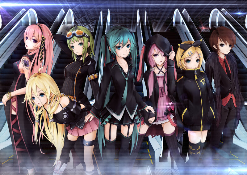 Anime Characters on Escalators